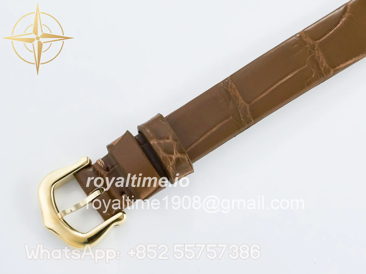 Cartier Baignoire De Cartier YG DRF Silver Dial on Brown Leather Strap Swiss Quartz - Image 16