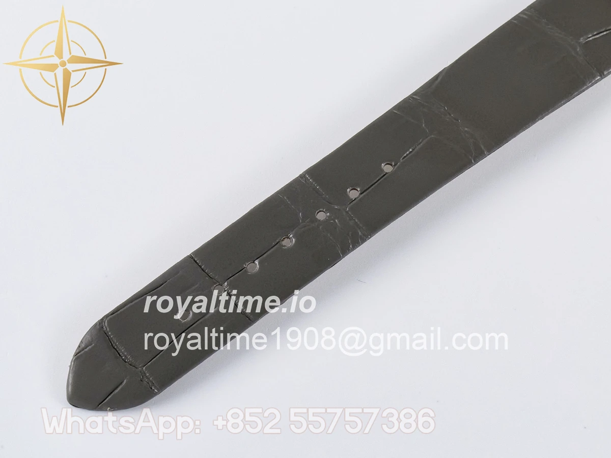 Cartier Ballon Blanc De Cartier 30mm RG DRF Silvered Texture Dial Diamonds Bezel on Green Leather Strap Ronda Quartz - Image 16