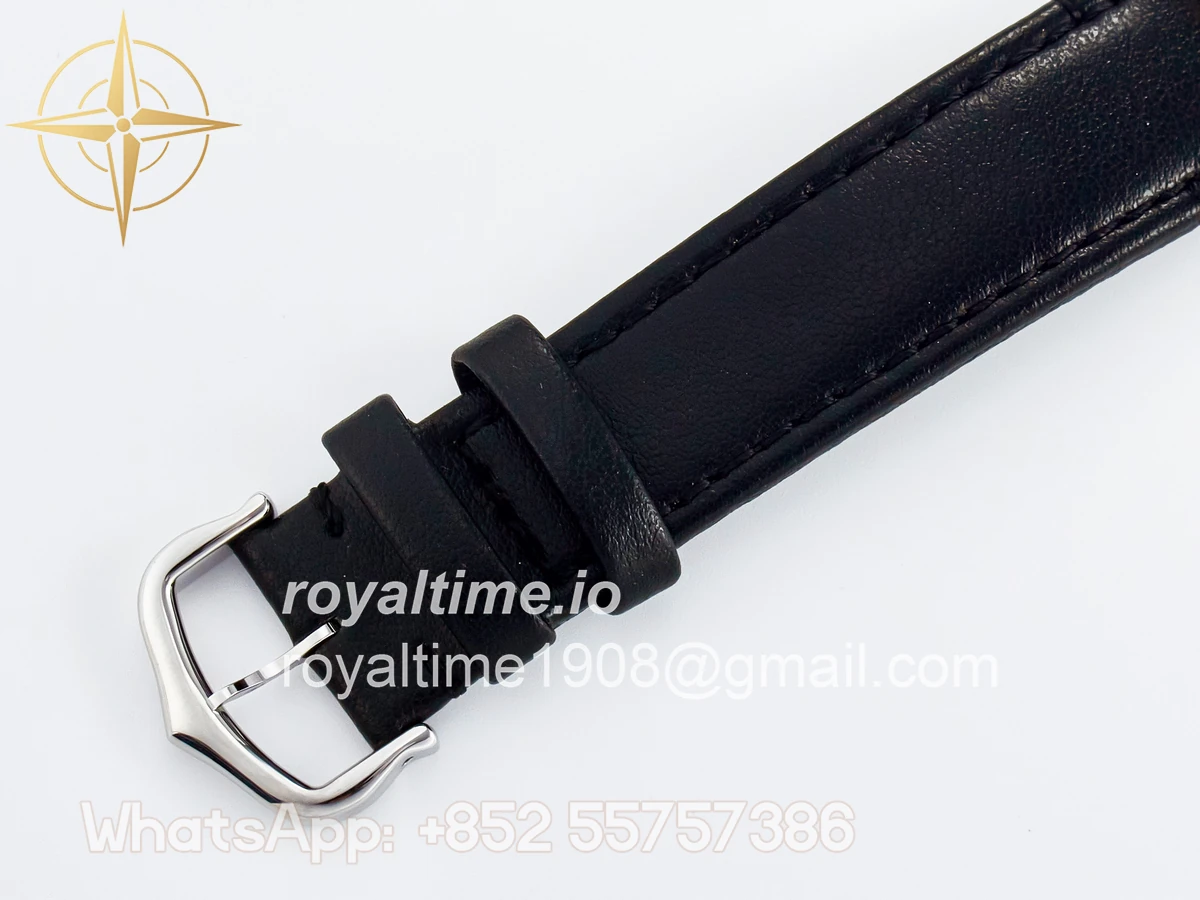 Cartier Ronde De Cartier 36mm DRF Sandblasted Silver-Plated White Dial on Black Leather Strap Ronda Quartz - Image 16