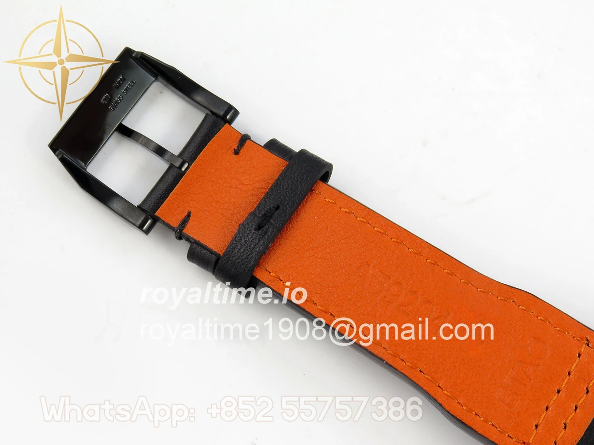 IWC Big Pilot 43 Tourbillon PVD RMSF Whtie Dial on Black Leather Strap - Image 16