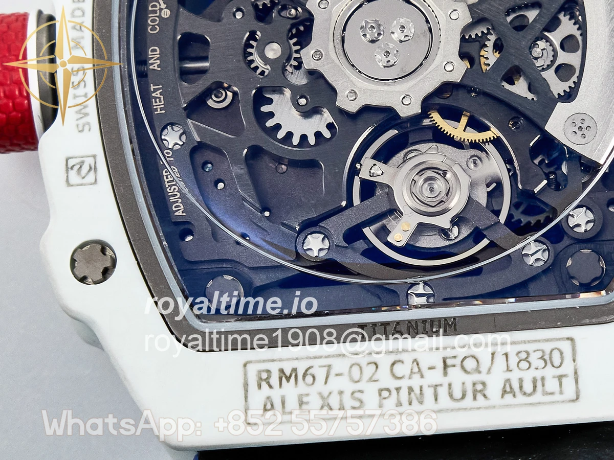 Richard Mille Custom Made RM67-02 White NTPT France Dial on Blue Nylon strap CRMA7 - Image 16