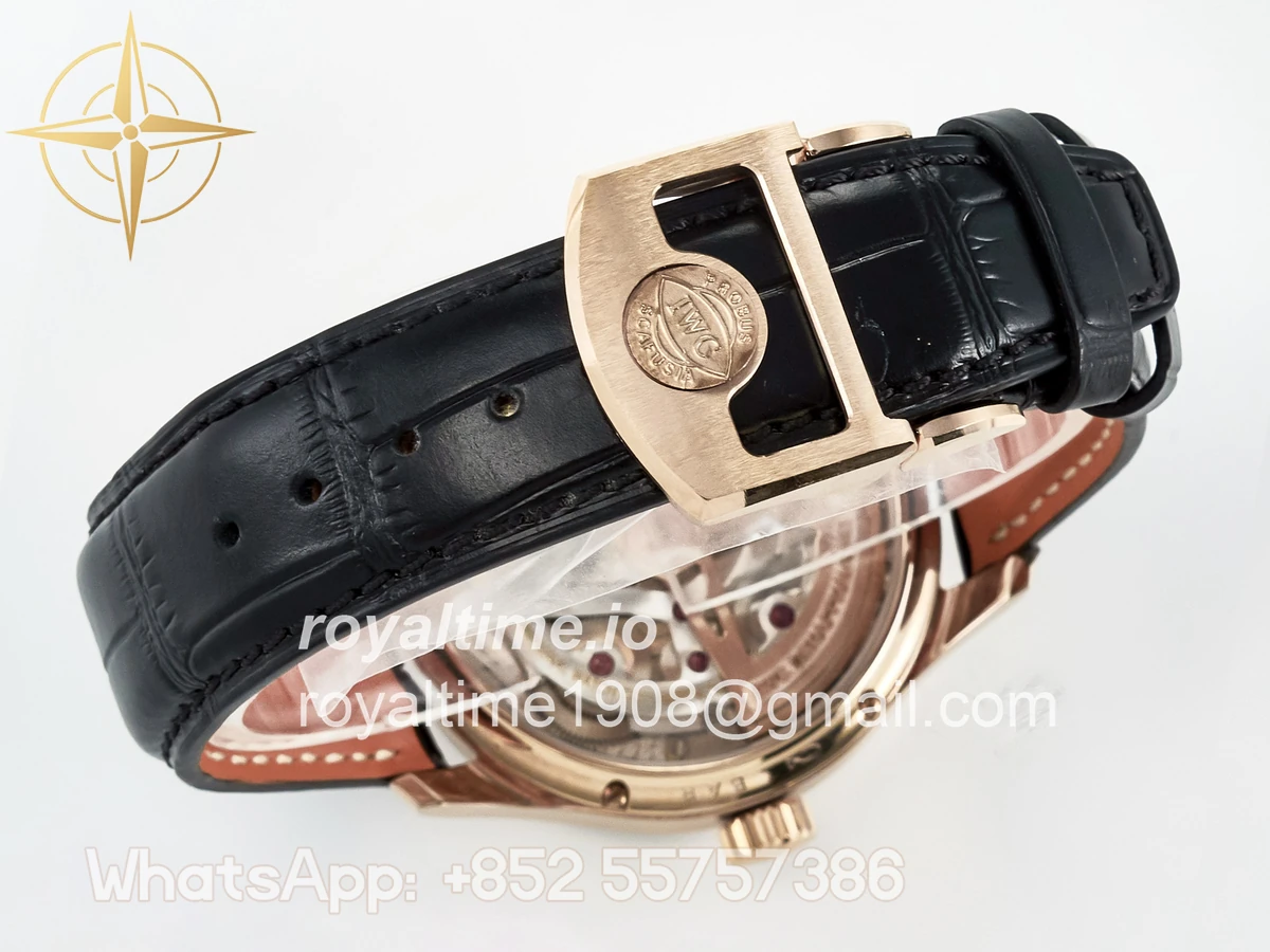 IWC IW5033 Portugieser Perpetual Calendar RG V9F White Dial on Black Leather Strap A52610 - Image 16