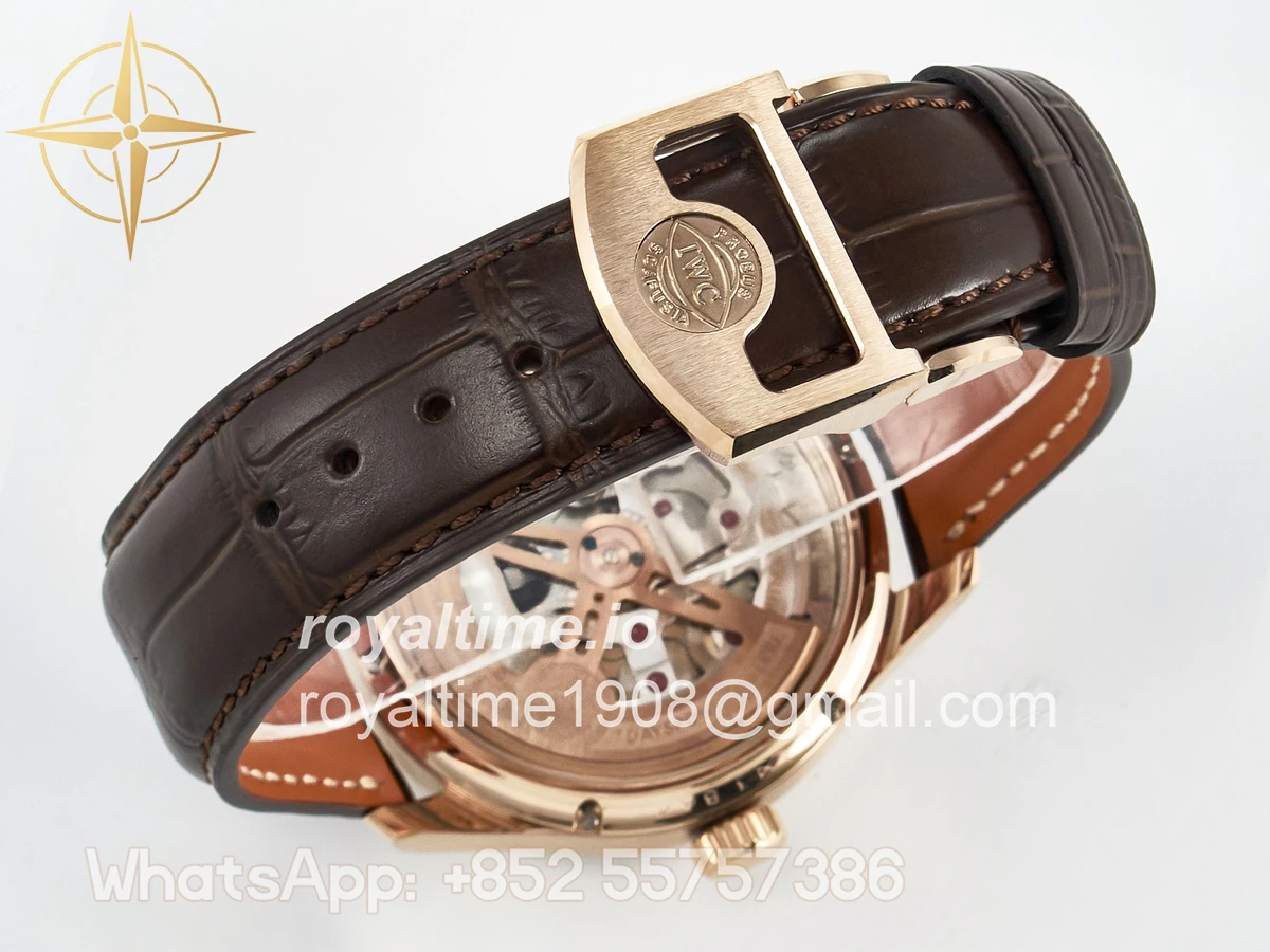 IWC IW5033 Portugieser Perpetual Calendar RG V9F White Dial on Brown Leather Strap A52610 - Image 16