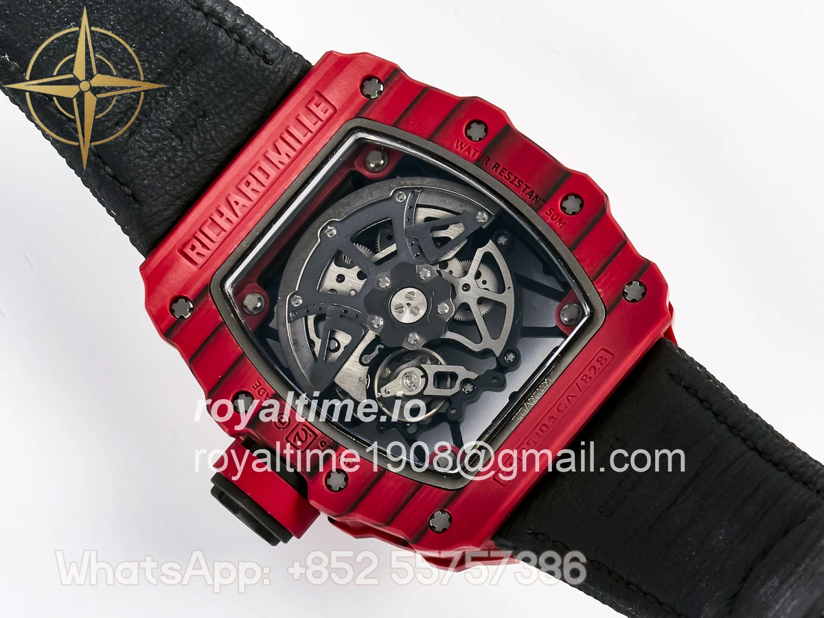 Richard Mille Custom RM035-02 Red NTPT PPMF Red Crown on Nylon Strap Custom Vaucher Movement - Image 16