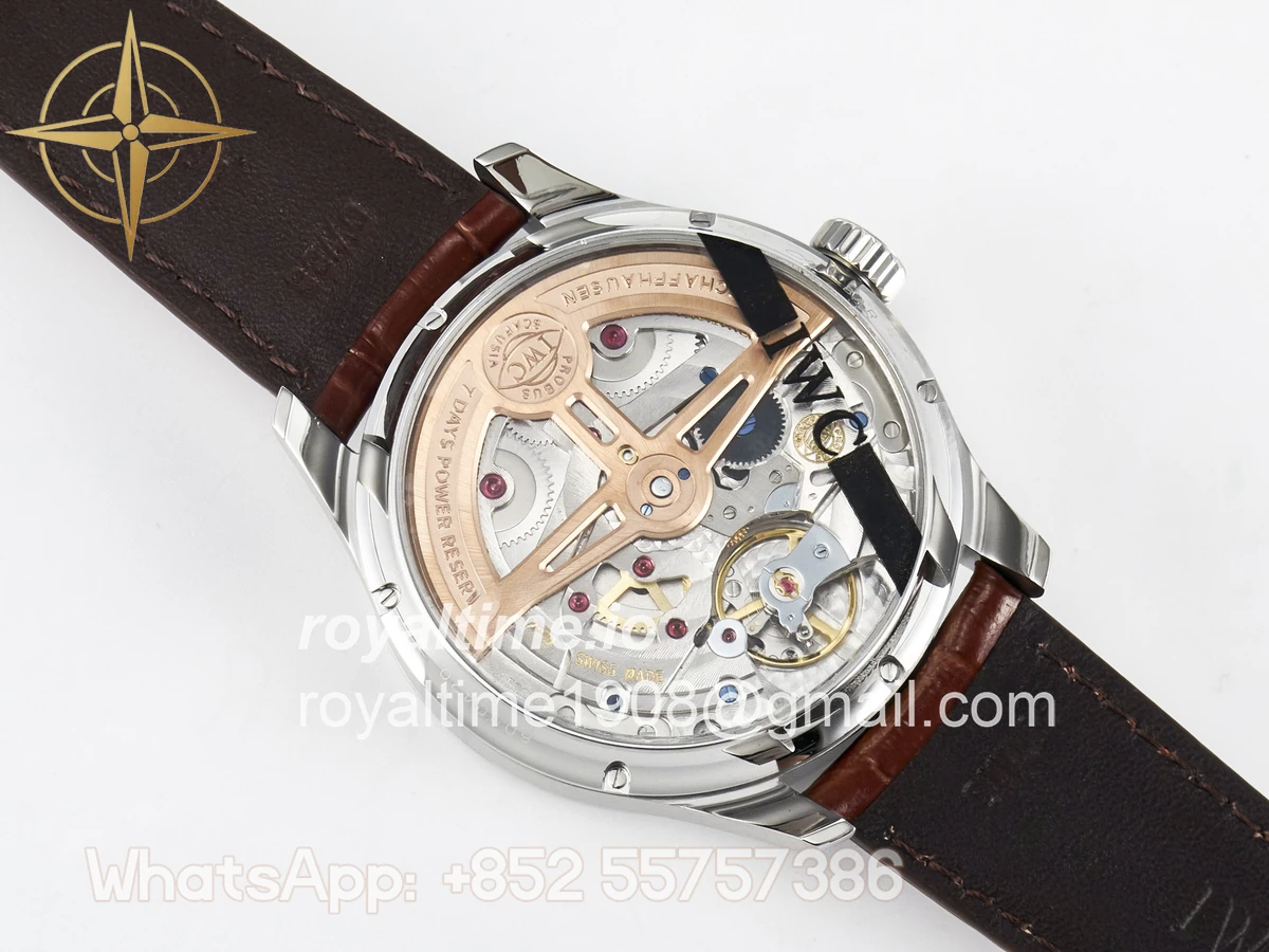 IWC Portugieser Perpetual Calendar SS 5033 APSF White Dial on Brown Leather Strap A52610 - Image 16