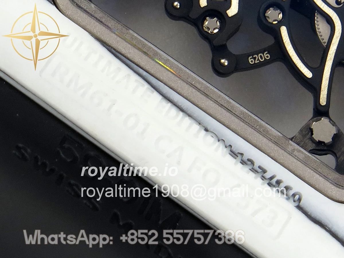 Richard Mille AVF RM061 White NTPT Black Inner Bezel Black Rubber Strap Vaucher RMUL2 Free Sprung (Mod) - Image 16