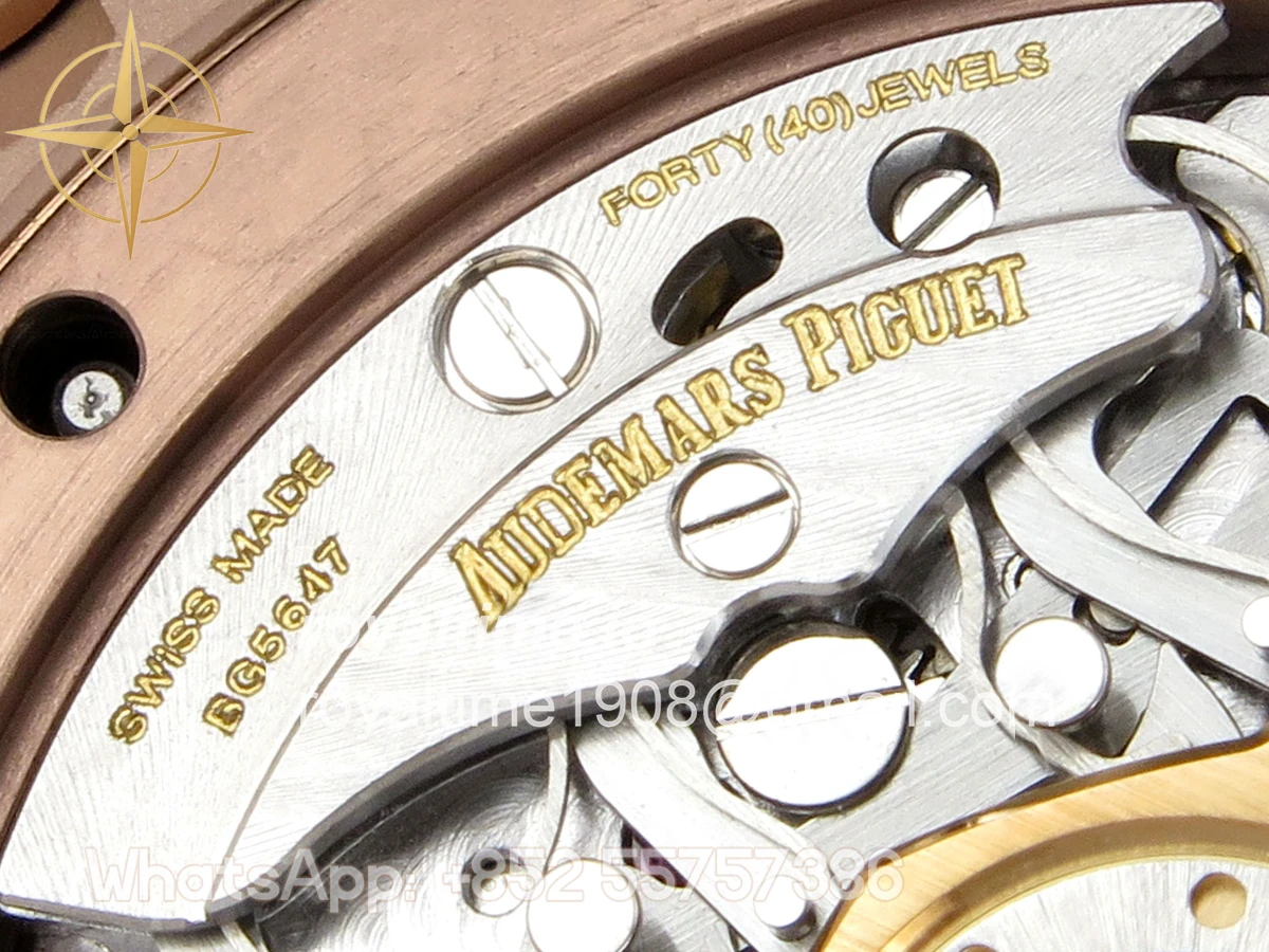 Audemars Piguet Royal Oak Chrono 26240 RG DDF Blue Dial on Blue Leather Strap DD4401 Gain Weight (SW Dial) - Image 16