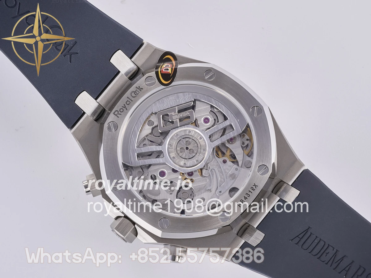 Audemars Piguet Royal Oak Chrono 26240 SS DDF Blue Dial on Blue Rubber Strap DD4401 (50th Anniversary) - Image 16