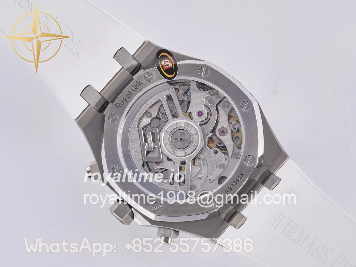 Audemars Piguet Royal Oak Chrono 26240 SS DDF Silver Dial on White Rubber Strap DD4401 (50th Anniversary) - Image 16