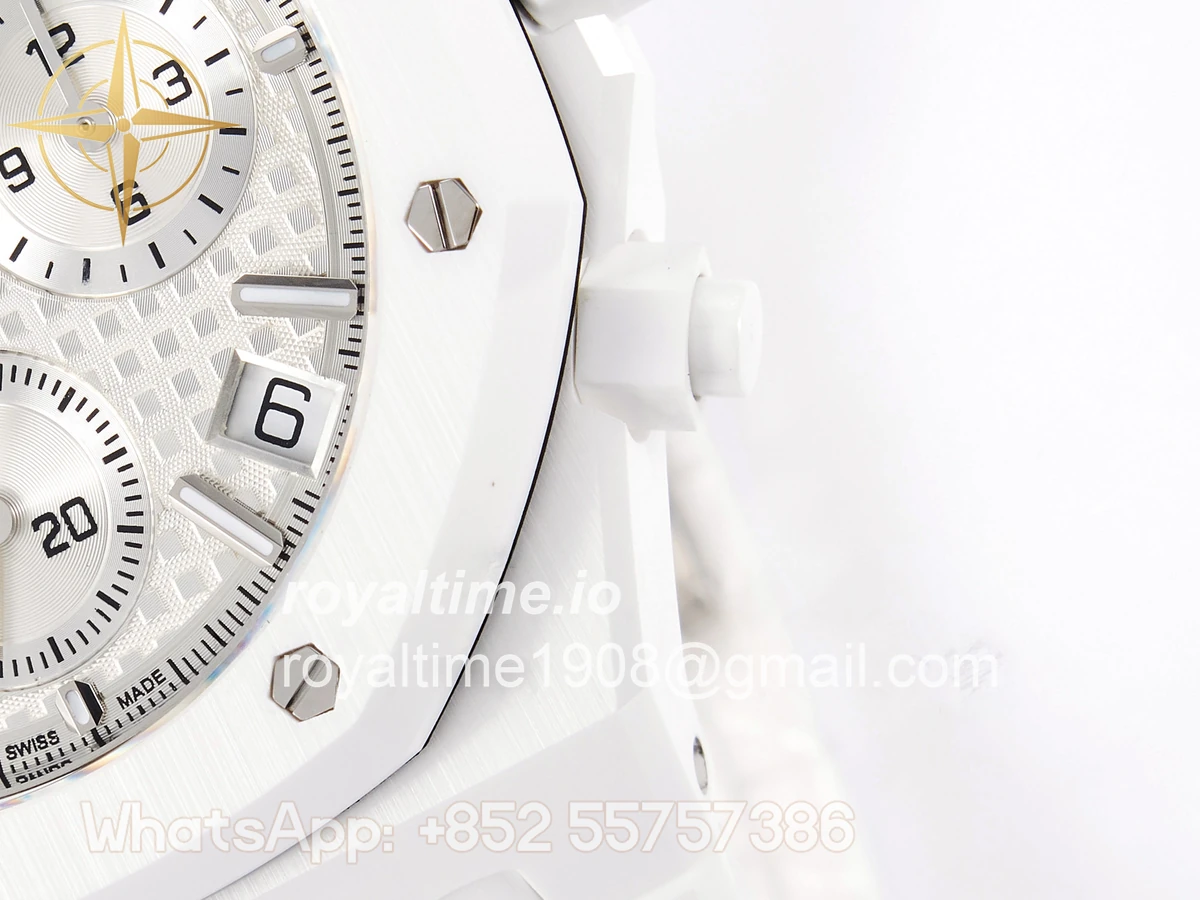 Audemars Piguet Royal Oak Chrono 26240 White Ceramic APSF Black Dial On White Ceramic Bracelet SA4401 - Image 16