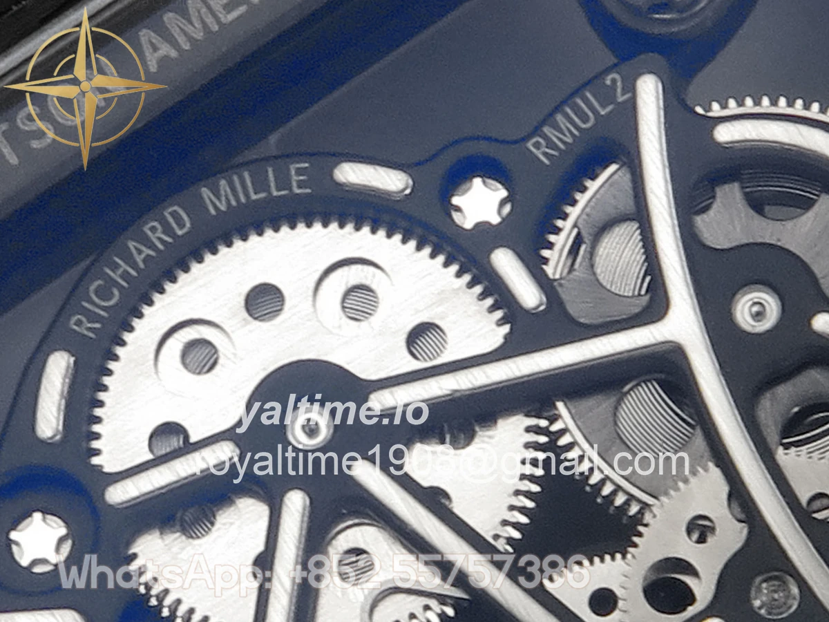 Richard Mille RM055 Black Ceramic APSF on White Inner Bezel on White Rubber Strap RMUL2 - Image 16