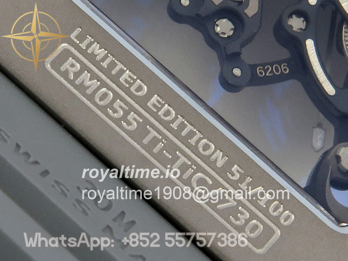 Richard Mille RM055 Gray Ceramic MLF on Gray Rubber Strap RMUL2 V2 (Brushed Ribs) - Image 16