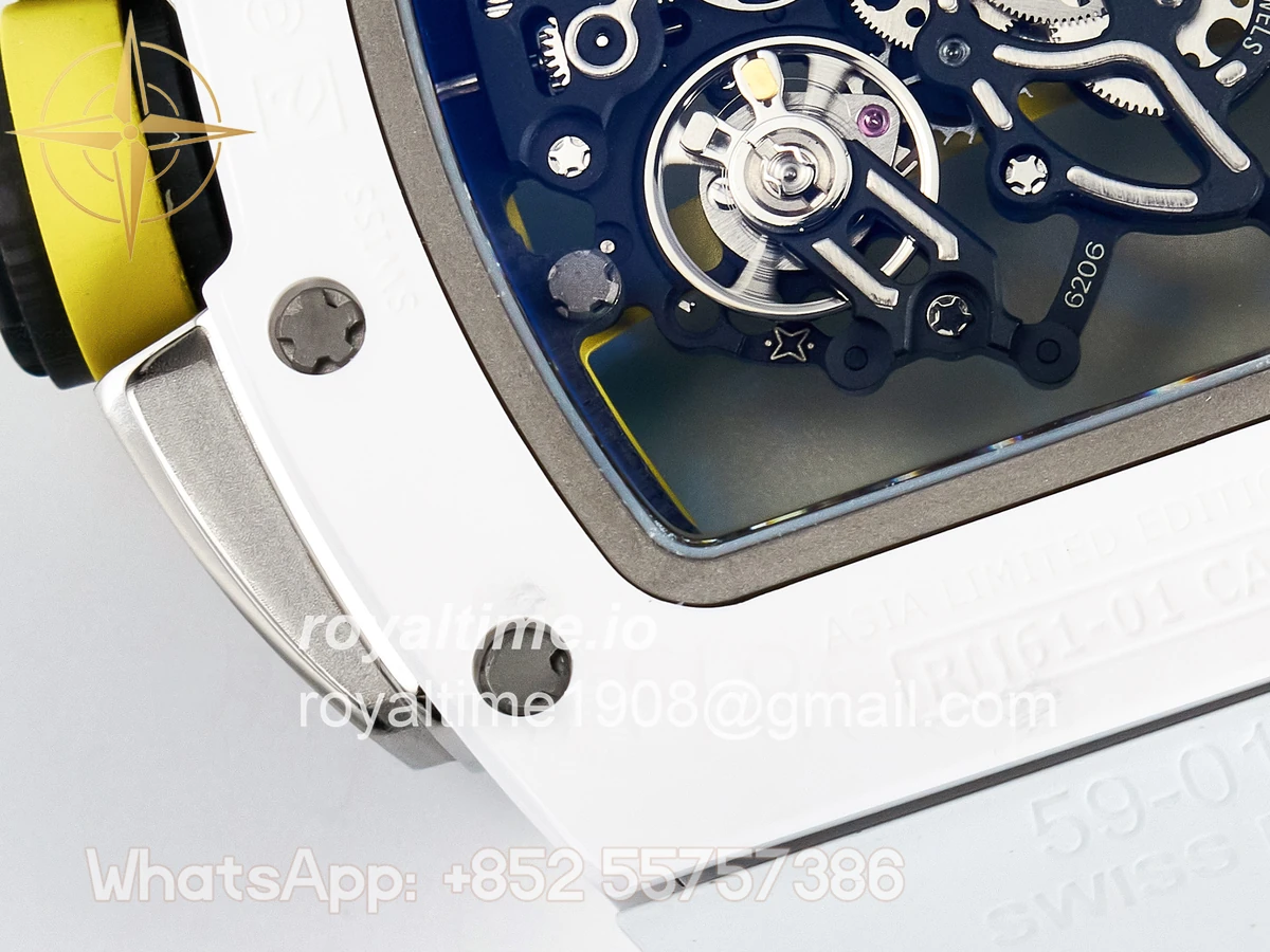 Richard Mille RM061 White Ceramic ZF on White Rubber Strap RMUL2 - Image 17
