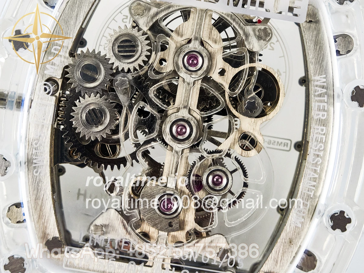 Richard Mille RM56-01 Transparent Tourbillon RMF Skeleton Dial on White Rubber Strap - Image 17