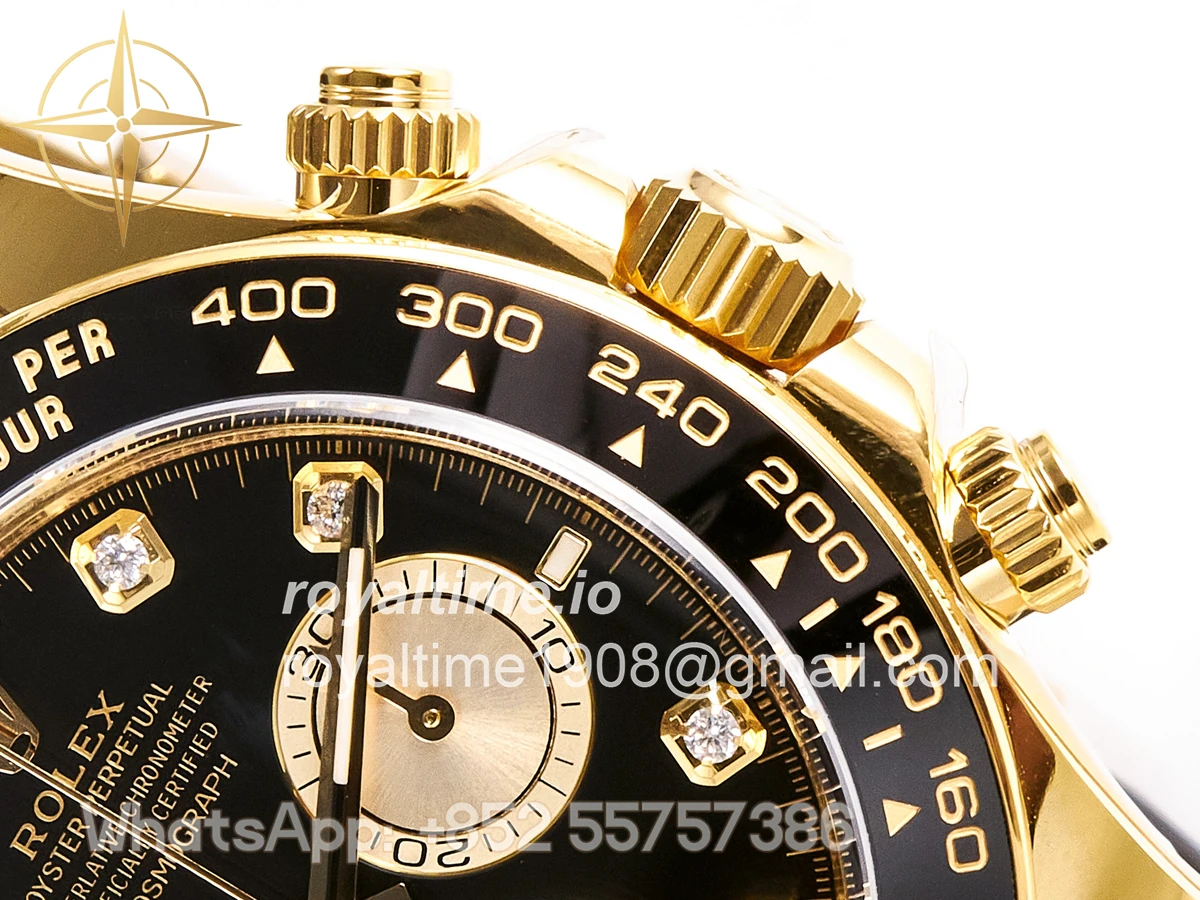rolex Daytona 126518 YG ARF Black/YG Diamonds Dial on Oysterflex Strap DD4131 V2 (Weighted) - Image 17