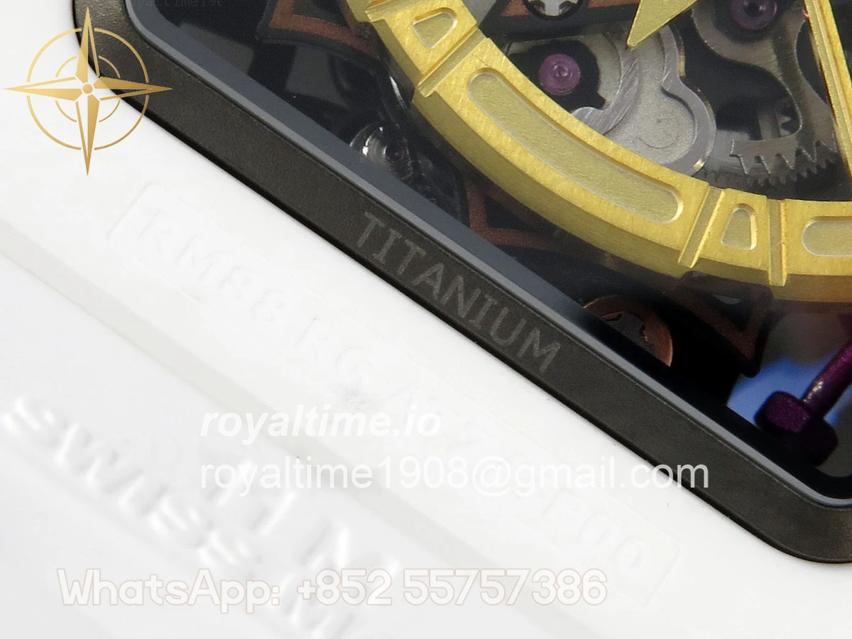 Richard Mille RM88 Tourbillon Smiley White Ceramic RMF on White Rubber Strap - Image 17