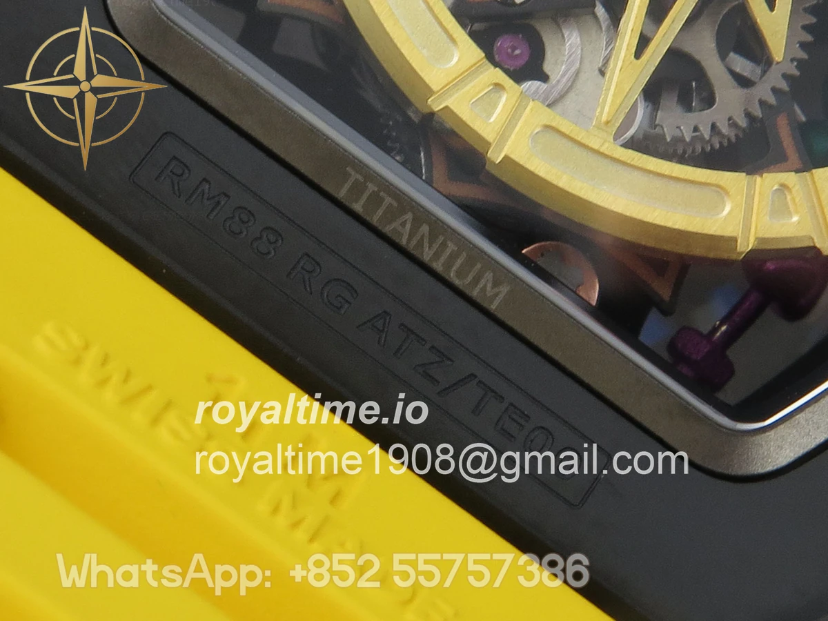 Richard Mille RM88 Tourbillon Smiley White Ceramic RMF on Yellow Rubber Strap - Image 17