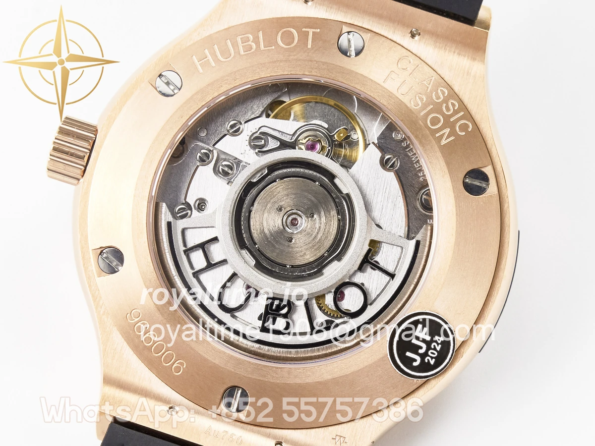 Hublot Classic Fusion 38mm RG JJF Black Dial on Black Gummy Leather Strap - Image 17