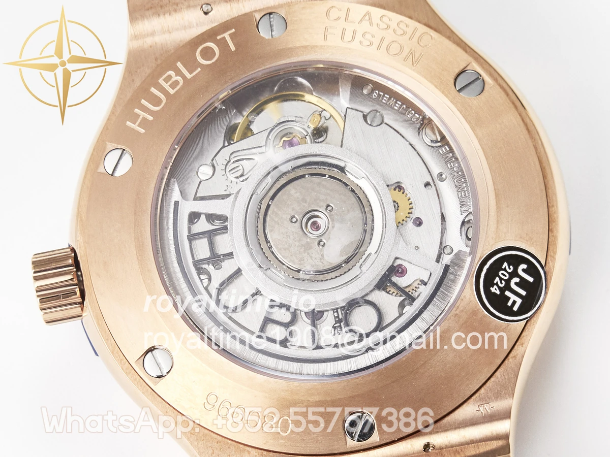 Hublot Classic Fusion 38mm RG JJF Blue Dial on Blue Gummy Leather Strap - Image 17