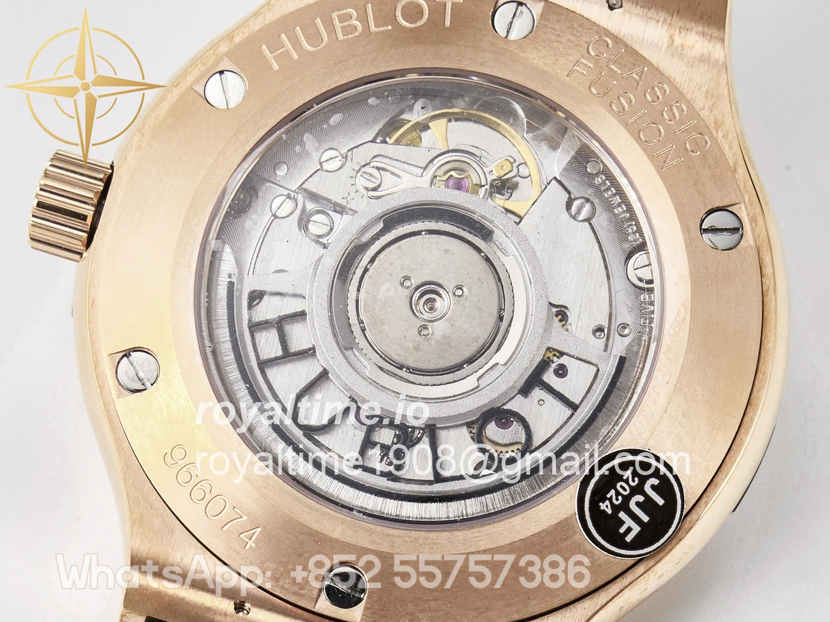 Hublot Classic Fusion 38mm RG JJF Gray Dial on Black Gummy Leather Strap - Image 17