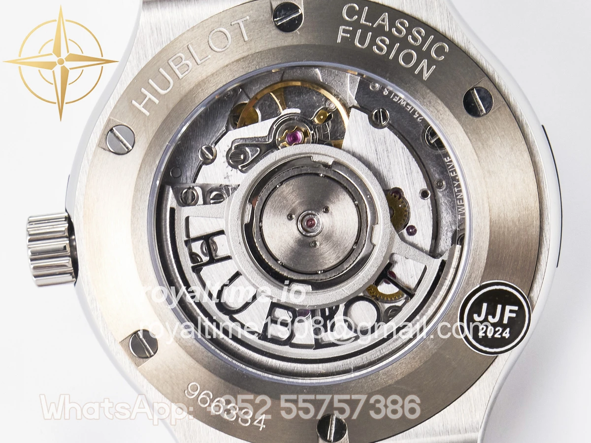 Hublot Classic Fusion 38mm SS JJF Black Dial on Black Gummy Leather Strap - Image 17