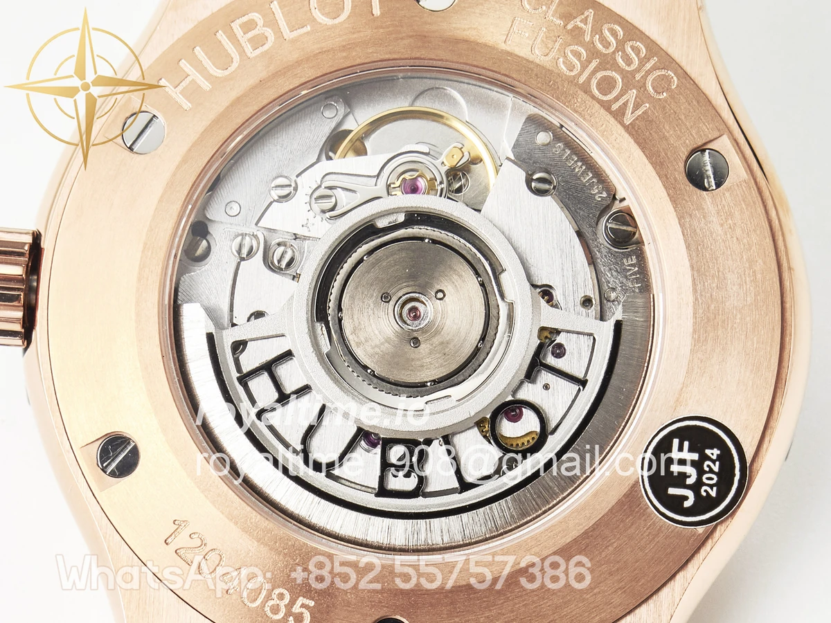 Hublot Classic Fusion 42mm RG JJF Black Dial on Black Gummy Leather Strap - Image 17