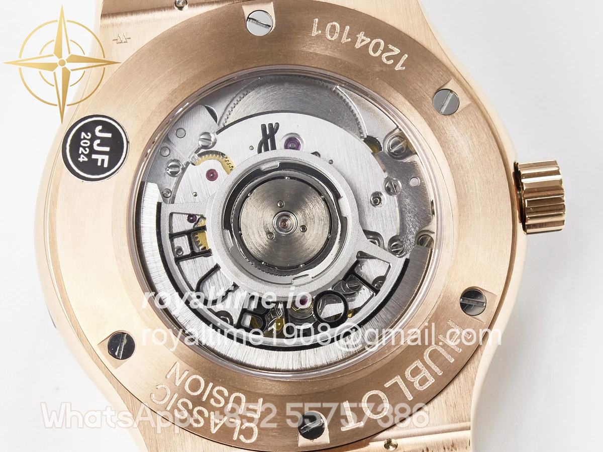 Hublot Classic Fusion 42mm RG JJF Blue Dial on Blue Gummy Leather Strap - Image 17