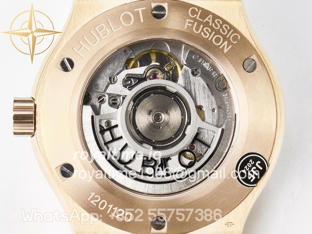 Hublot Classic Fusion 42mm RG JJF Gray Dial on Black Gummy Leather Strap - Image 17