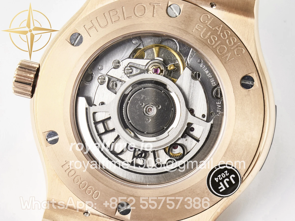 Hublot Classic Fusion 42mm RG JJF White Dial on Black Gummy Leather Strap - Image 17