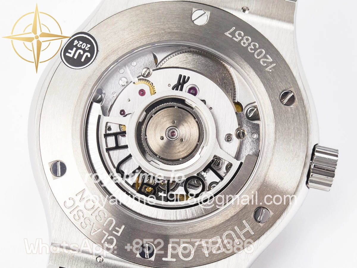 Hublot Classic Fusion 42mm SS JJF Black Dial on Black Gummy Leather Strap - Image 17