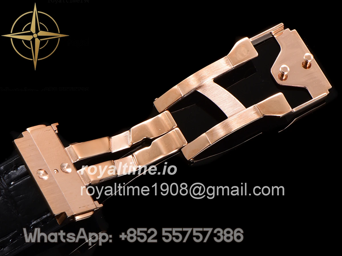 Hublot Classic Fusion Automatic 42mm Diamond Paved Dial in Rose Gold on Black Leather Strap - Image 17