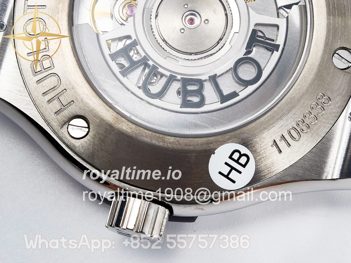 Hublot Classic Fusion Bang 42mm HBF Blue Dial Diamonds Bezel on Blue Leather Strap A2892 - Image 17