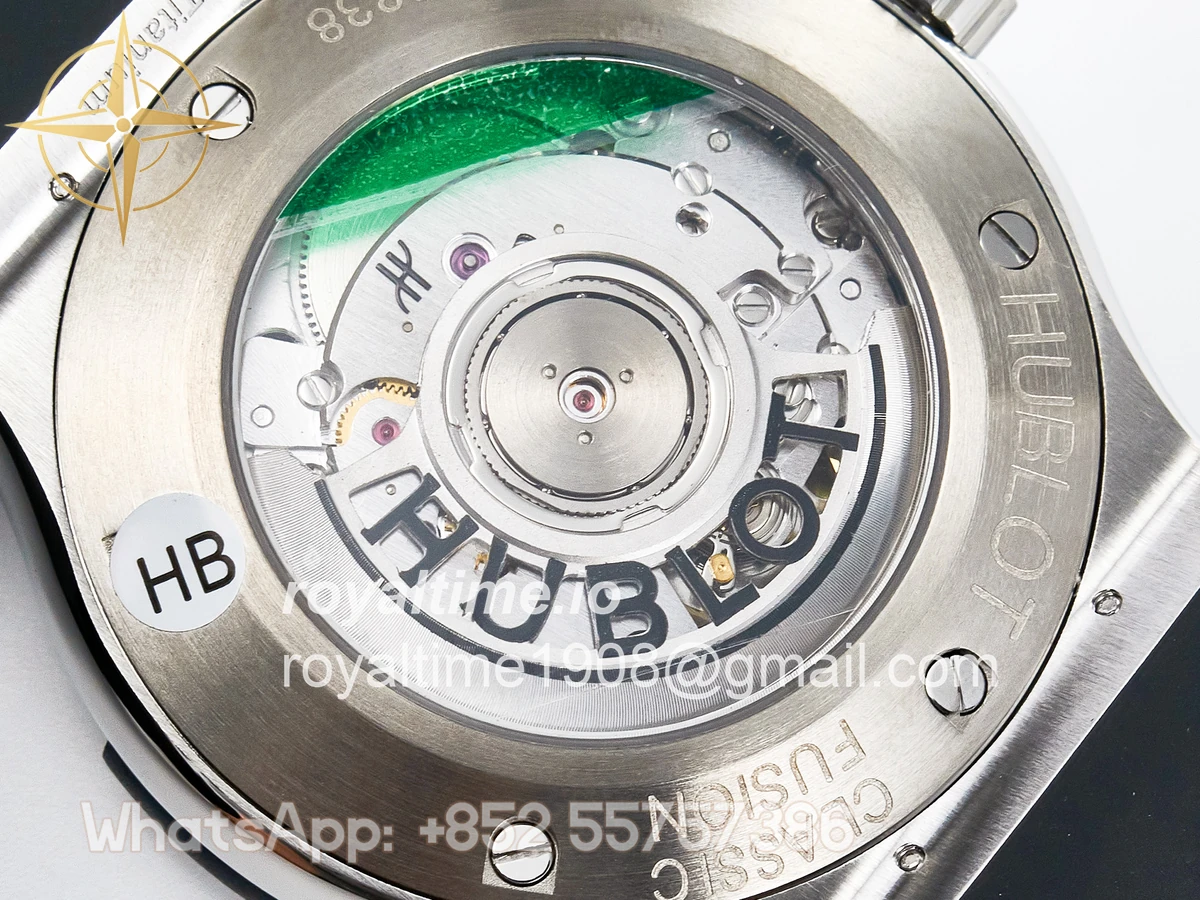 Hublot Classic Fusion Bang 42mm HBF Gray Dial Diamonds Bezel on Gray Rubber Strap A2892 - Image 17