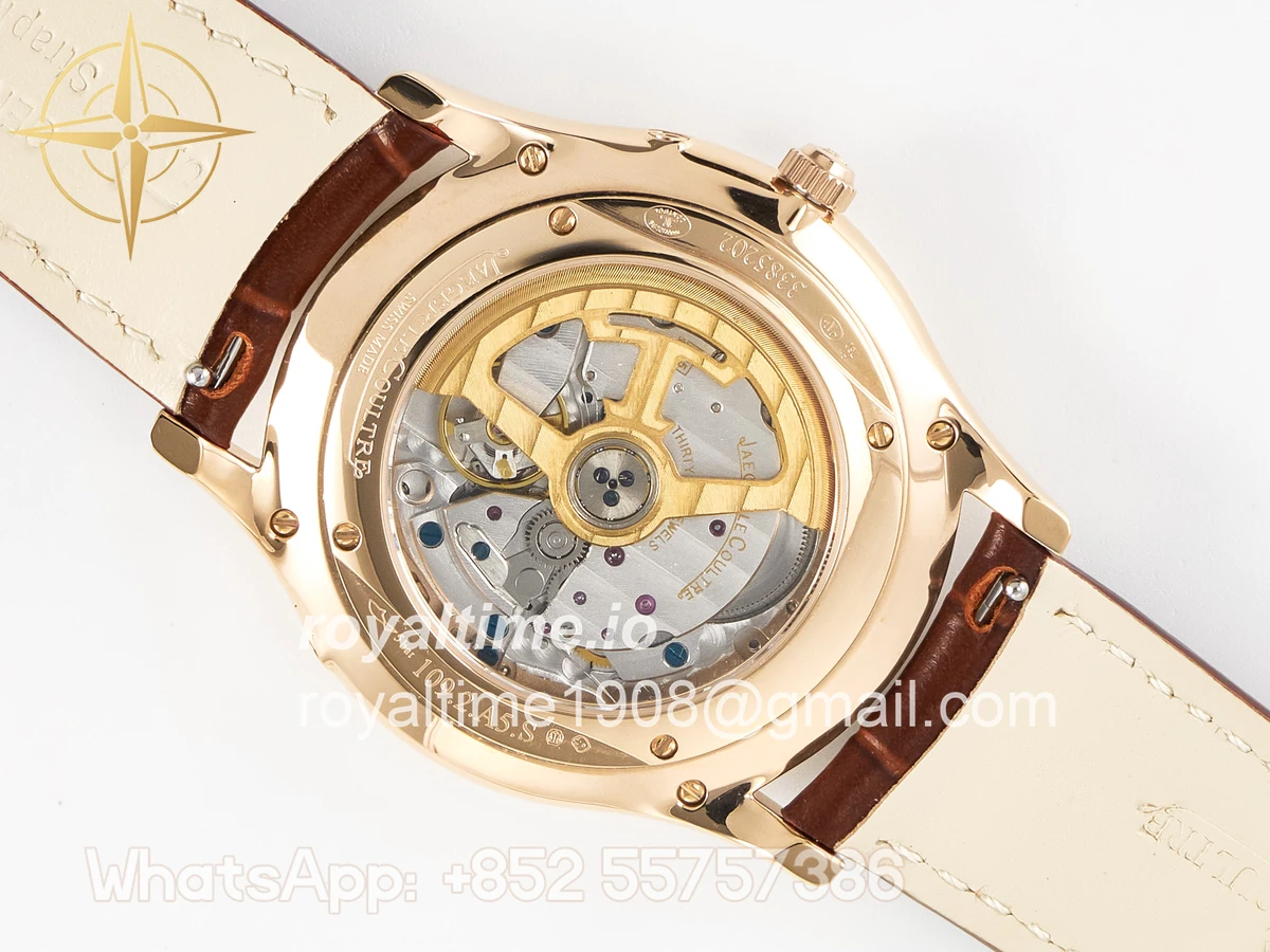 Jaeger-LeCoultre Master Ultra Thin Moon RG Z+F White Dial on Brown Leather Strap A925 - Image 17