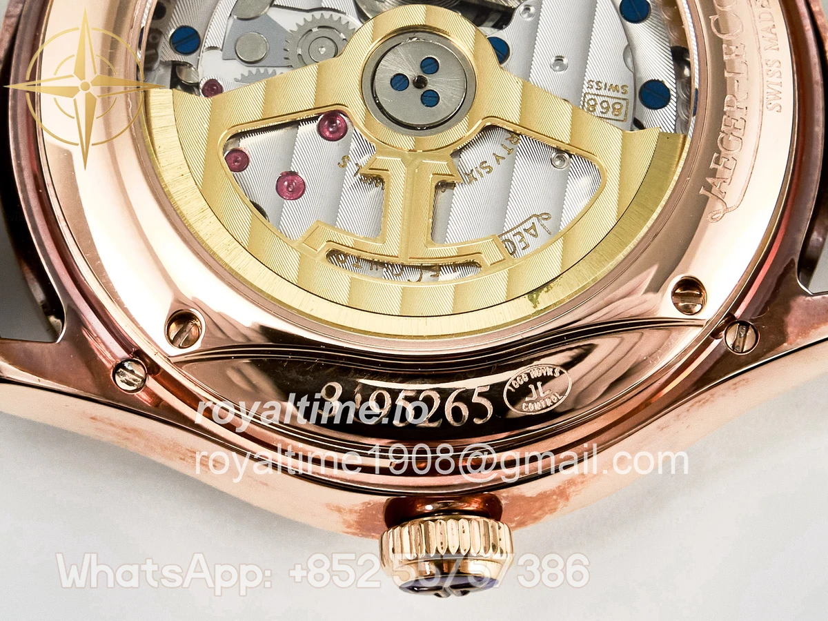 Jaeger-LeCoultre Master Ultra Thin Perpetual Calendar RG V9F White Dial Diamonds Bezel on Black Leather Strap A868 V2 - Image 17