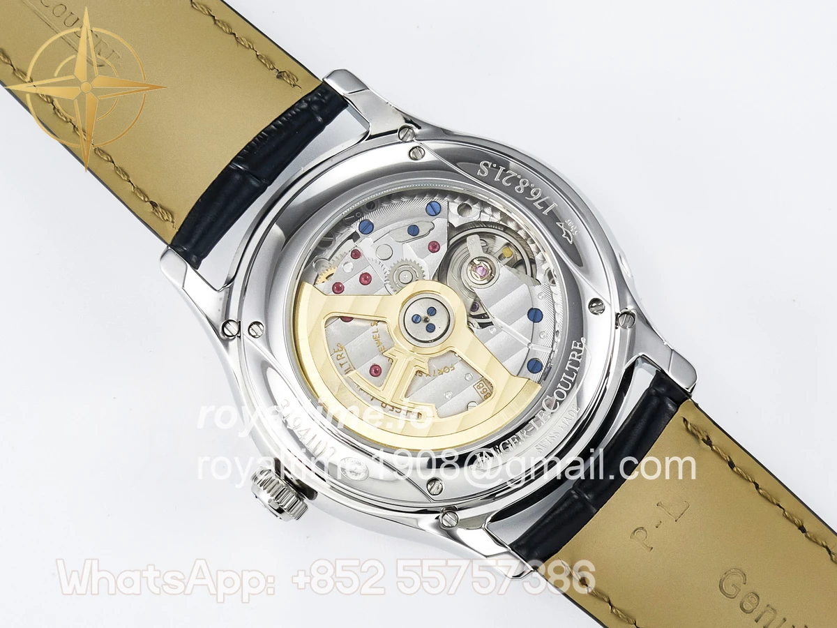 Jaeger-LeCoultre Master Ultra Thin Perpetual Calendar SS V9F Black Dial Diamonds Bezel on Black Leather Strap A868 V2 - Image 17