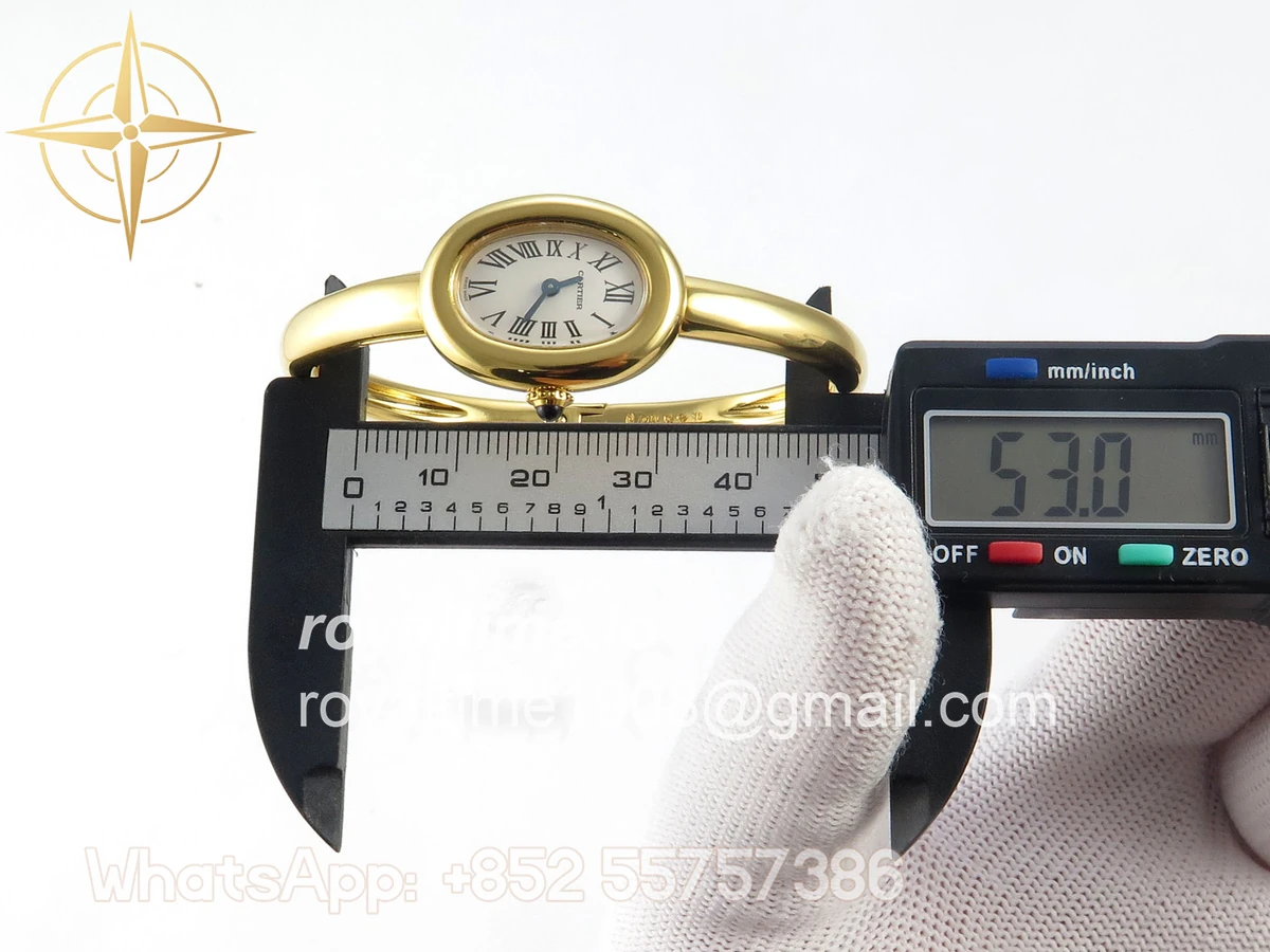 Cartier Baignoire De Cartier YG BLSF White Dial on YG Medium Size Bracelet Swiss Quartz - Image 17