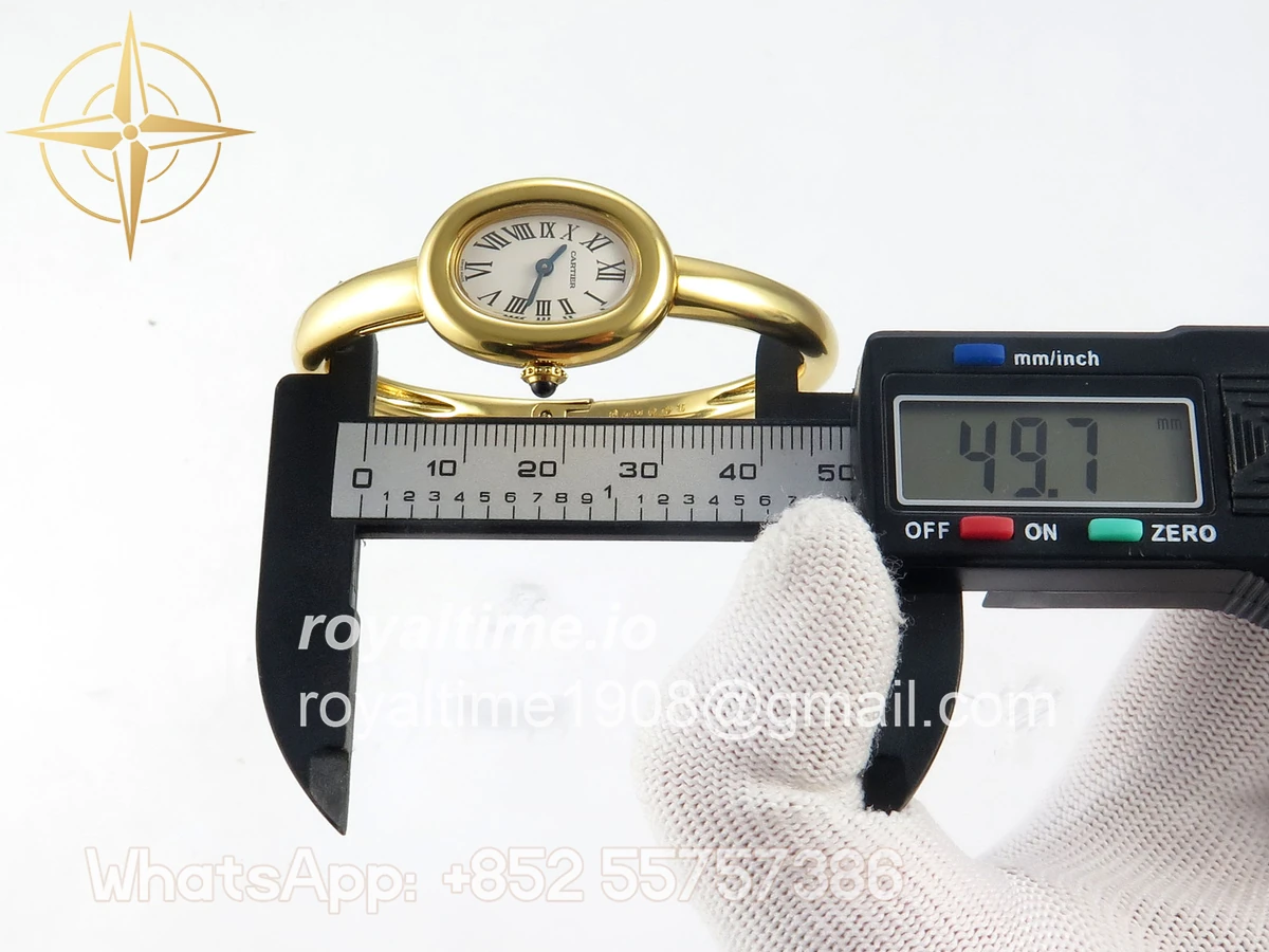 Cartier Baignoire De Cartier YG BLSF White Dial on YG Small Size Bracelet Swiss Quartz - Image 17