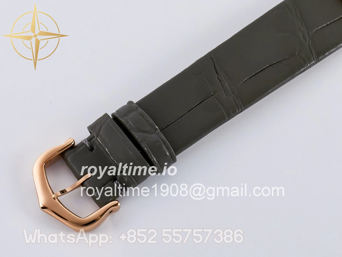 Cartier Ballon Blanc De Cartier 30mm RG DRF Silvered Texture Dial Diamonds Bezel on Green Leather Strap Ronda Quartz - Image 17