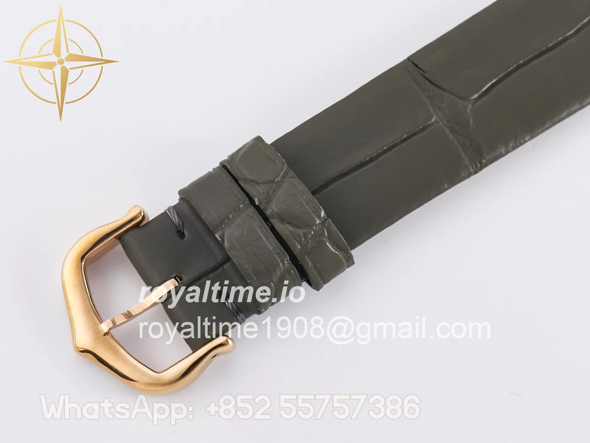 Cartier Ballon Blanc De Cartier 30mm RG DRF Silvered Texture Dial on Green Leather Strap Ronda Quartz - Image 17