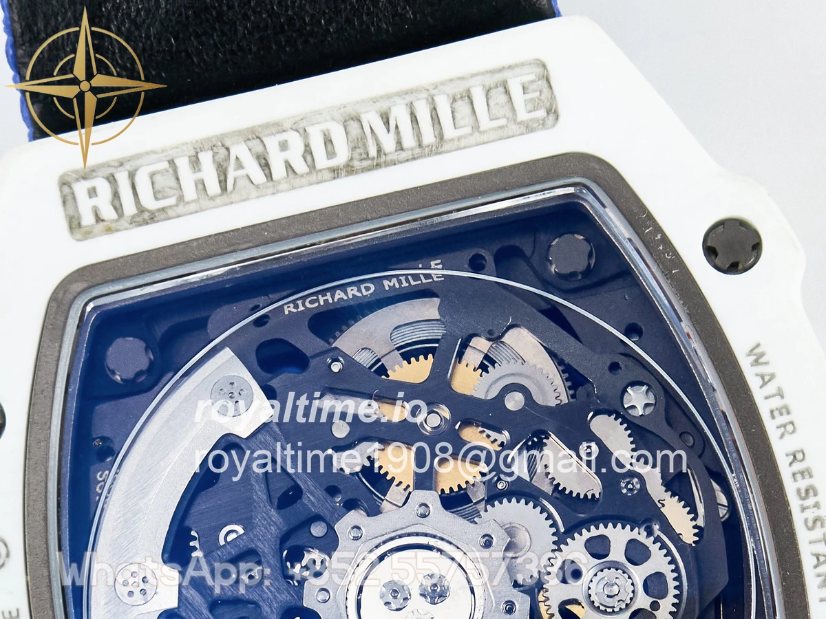 Richard Mille Custom Made RM67-02 White NTPT France Dial on Blue Nylon strap CRMA7 - Image 17