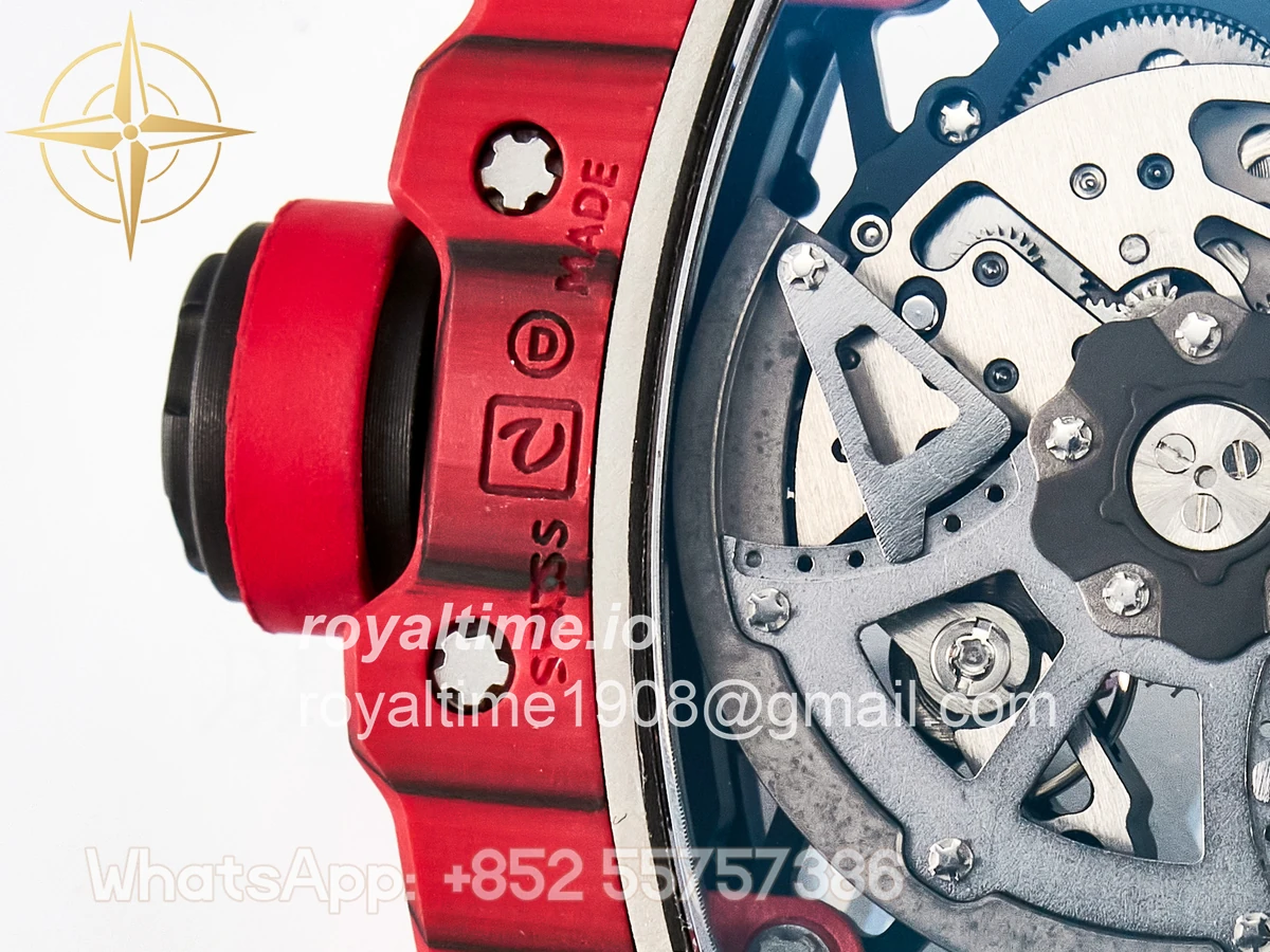 Richard Mille Custom RM035-02 Red NTPT PPMF Red Crown on Nylon Strap Custom Vaucher Movement - Image 17