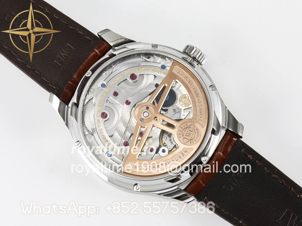 IWC Portugieser Perpetual Calendar SS 5033 APSF White Dial on Brown Leather Strap A52610 - Image 17