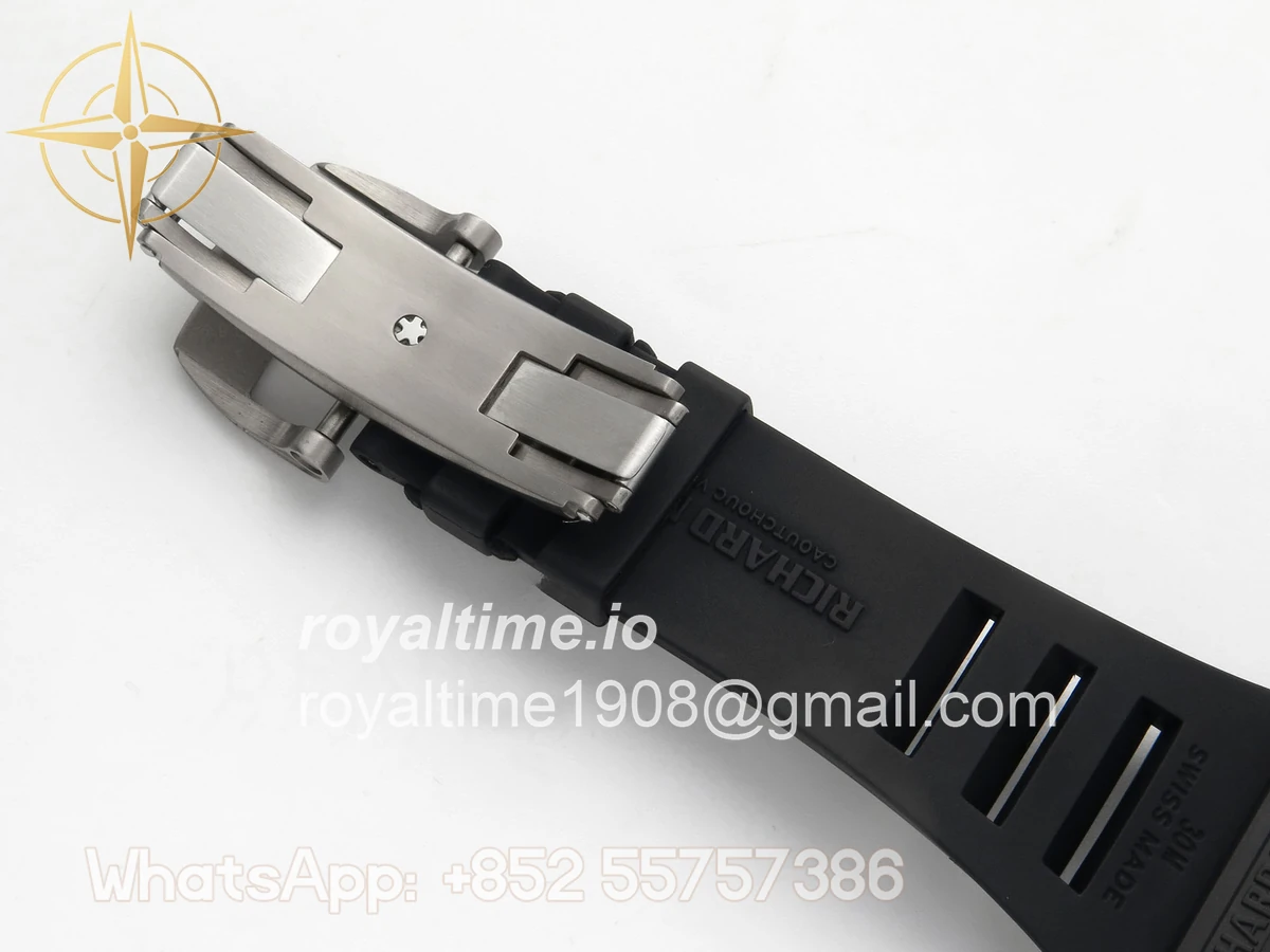 Richard Mille Custom RM055 Black Ceramic ZGF Silver Inner Bezel on Black Rubber Strap Vaucher Manufacture Fleurier Movement (Free Sprung) - Image 17