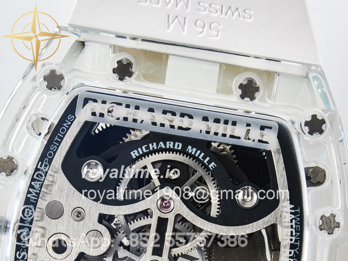Richard Mille RM026 Transparent Tourbillon RMF Panda Skeleton Dial on Translucent Rubber Strap - Image 17