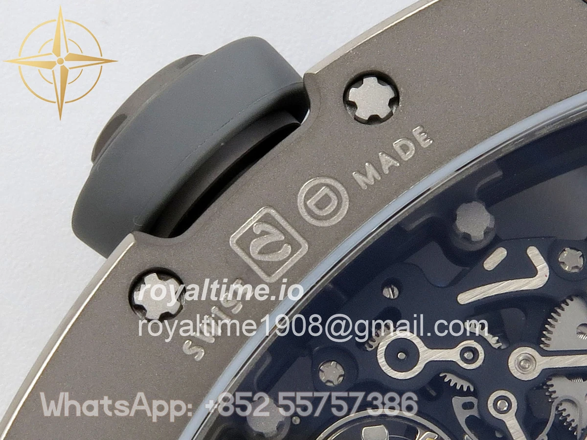 Richard Mille RM055 Gray Ceramic MLF on Gray Rubber Strap RMUL2 V2 (Brushed Ribs) - Image 17