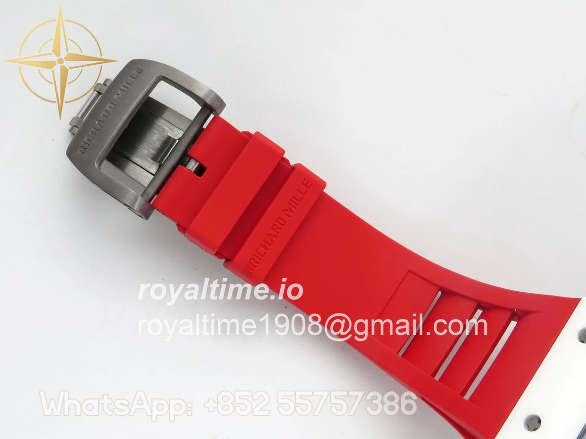 Richard Mille RM055 White Ceramic APSF Red Skeleton Dial on Red Rubber Strap RMUL2 - Image 18