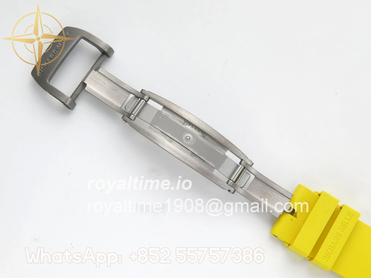 Richard Mille RM061 White Ceramic APSF Yellow/Green Skeleton Dial on Yellow Rubber Strap RMUL2 - Image 18