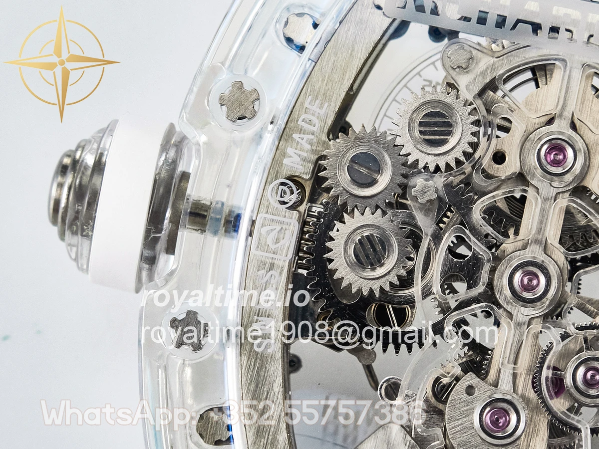 Richard Mille RM56-01 Transparent Tourbillon RMF Skeleton Dial on White Rubber Strap - Image 18