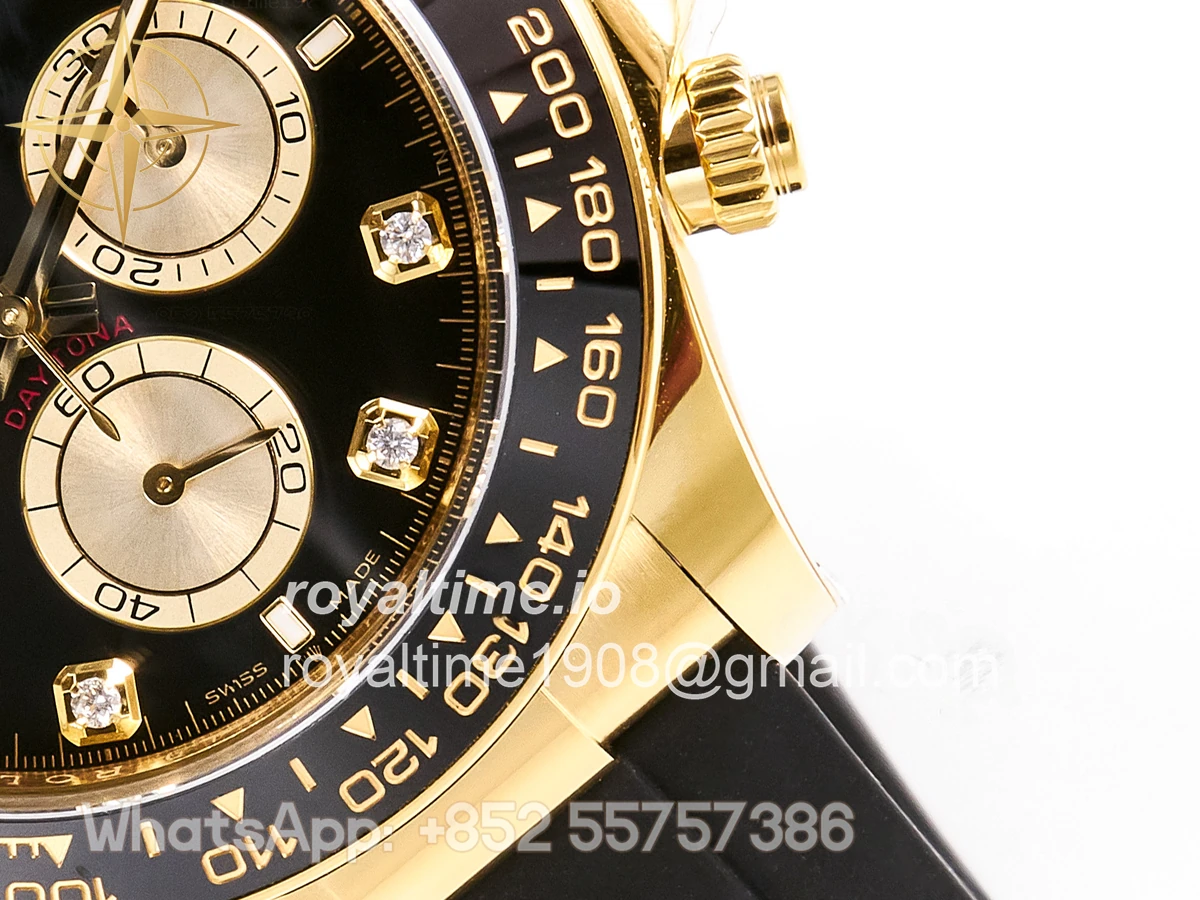 rolex Daytona 126518 YG ARF Black/YG Diamonds Dial on Oysterflex Strap DD4131 V2 (Weighted) - Image 18